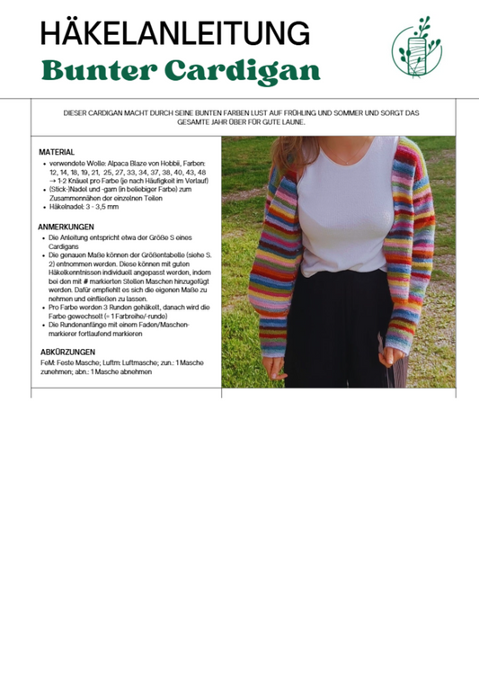 Häkelanleitung Bunter Cardigan
