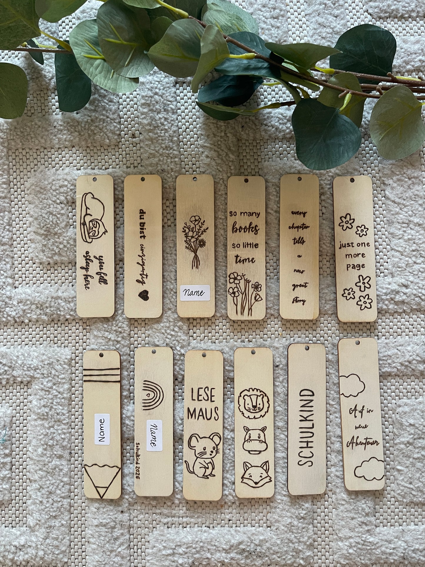 Lesezeichen aus Holz (personalisierbar)